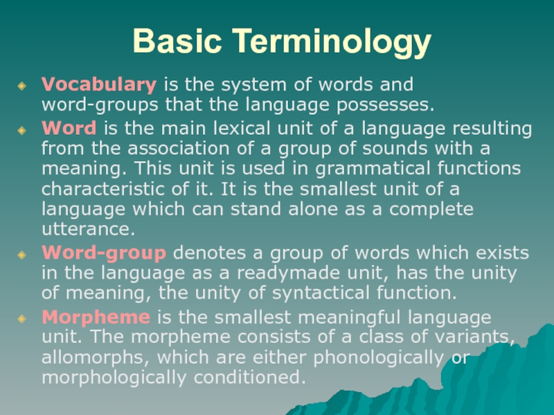 Basic terms