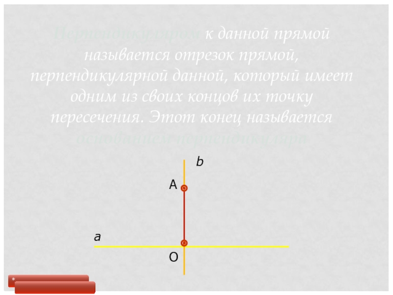 На рисунке прямая а перпендикулярна прямой б тогда отрезок вк называется