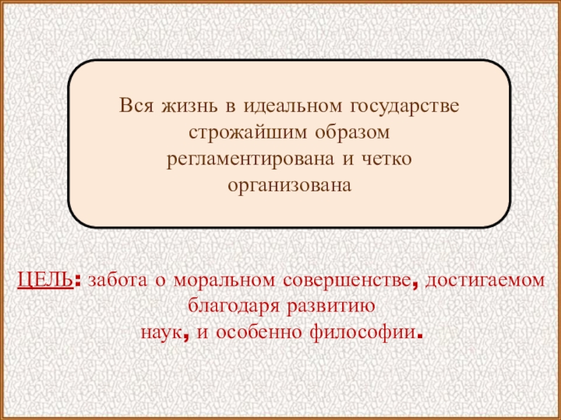 Регламентированным образом. Цель идеального государства. Наука в идеальном государстве. Автор концепции идеального государства. Образ идеального государства.