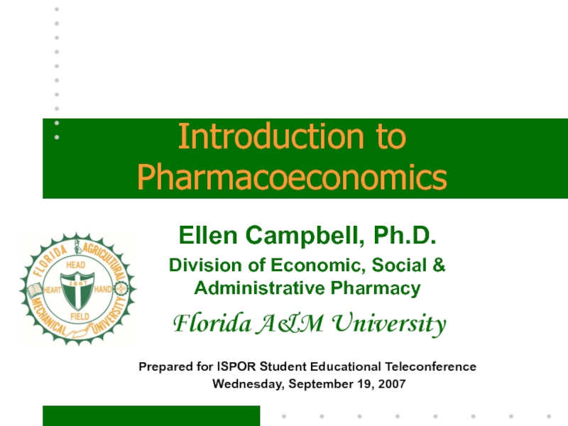 Introduction to Pharmacoeconomics