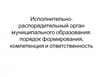 Исполнительно-распорядительный орган муниципального образования: порядок