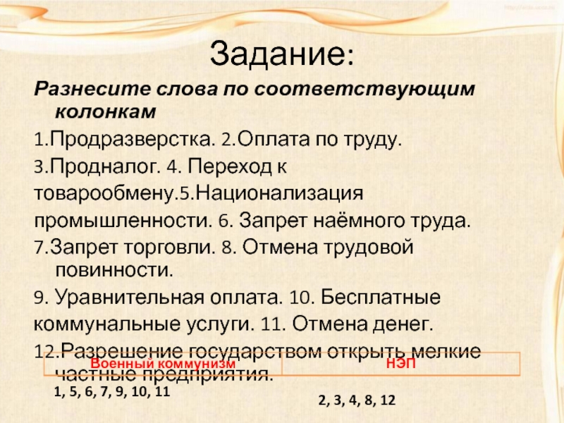 7 запретов. Уравнительная оплата труда это. Ограничения в наёмном труде. НЭП оплата труда. Запрет наемного труда НЭП.