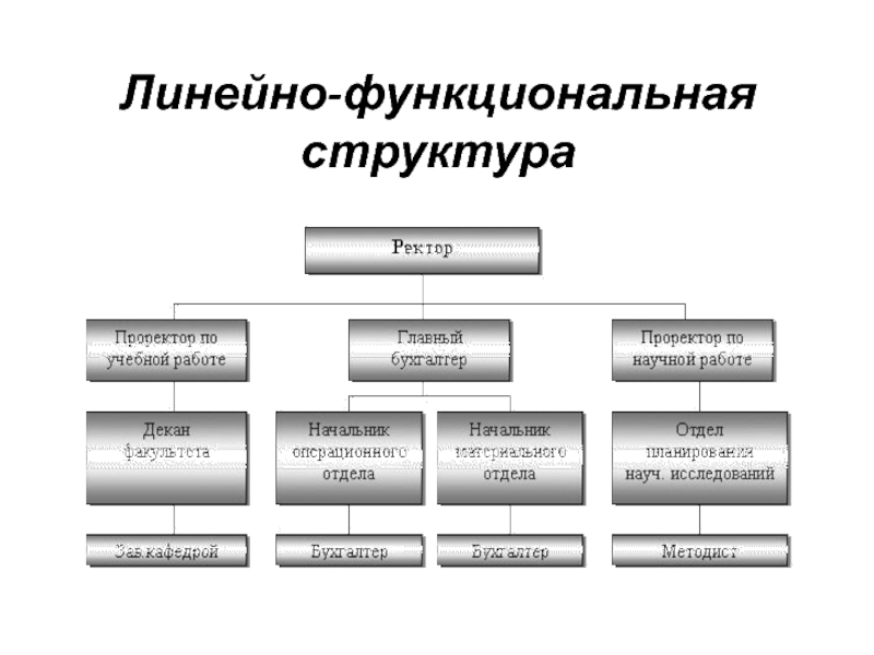 Линейно функциональная структура управления схема пример