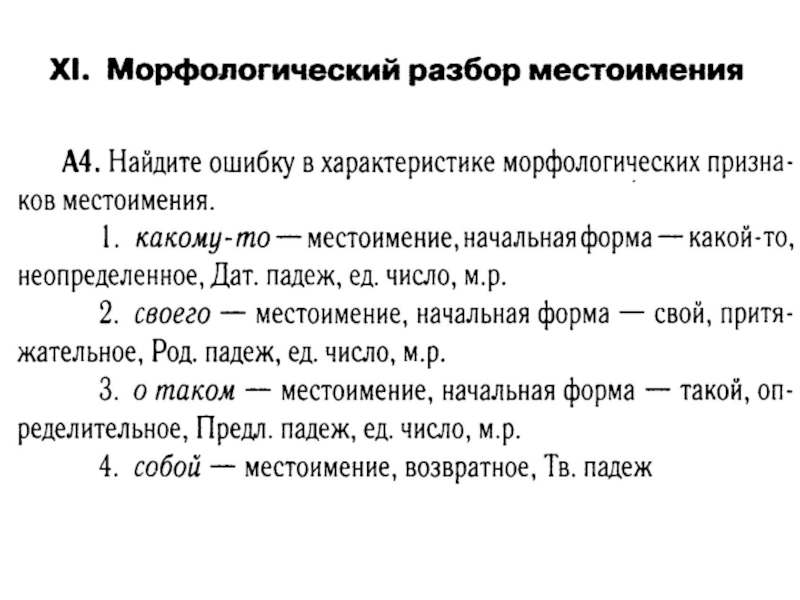 Морфологический разбор местоимения 6 класс урок презентация