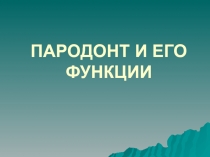 ПАРОДОНТ И ЕГО ФУНКЦИИ.ppt