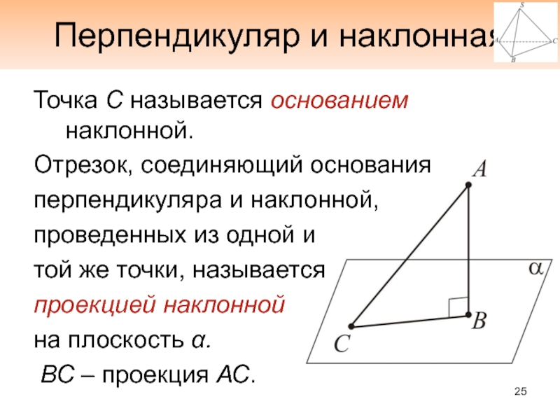 Объясните какой отрезок называется перпендикуляром. Наклонная проекция перпендикуляр. Определение наклонной. Перпендикуляр Наклонная проекция наклонной. Проекция наклонной на плоскость.