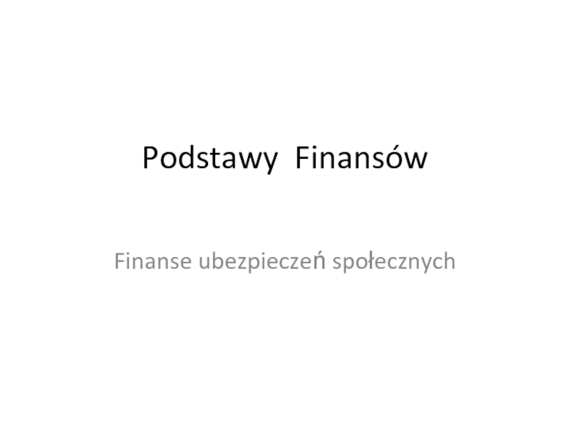 Podstawy Finansów