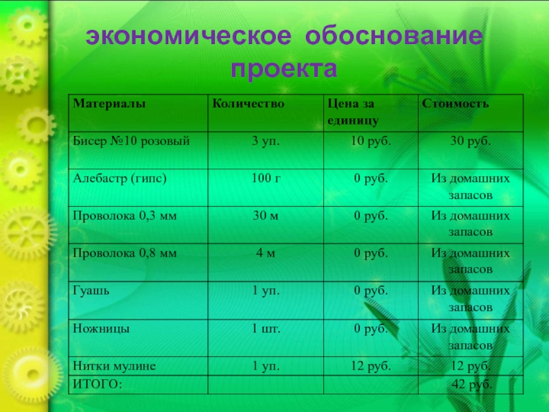 Экономическое обоснование проекта