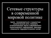 Сетевые структуры в современной мировой политике