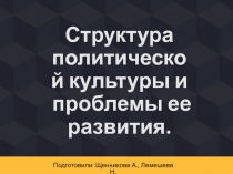 Структура политической культуры и проблемы ее развития