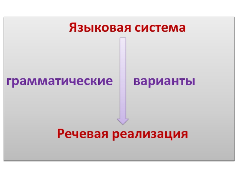 Грамматические варианты. Язык система речь реализация системы. Языковая система.