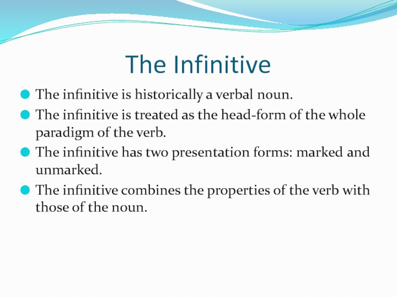 Non finite forms of the verb презентация