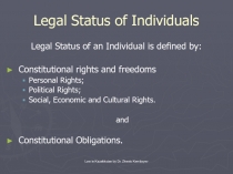 Legal Status of Individuals