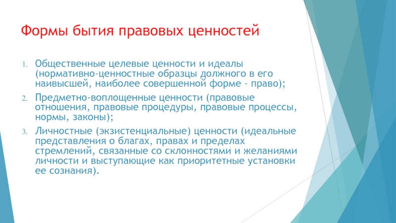 Высокая ценность правового. Формы существования права. Формы бытия права. Формы существования права философия права. Формы существования ценностей в философии.