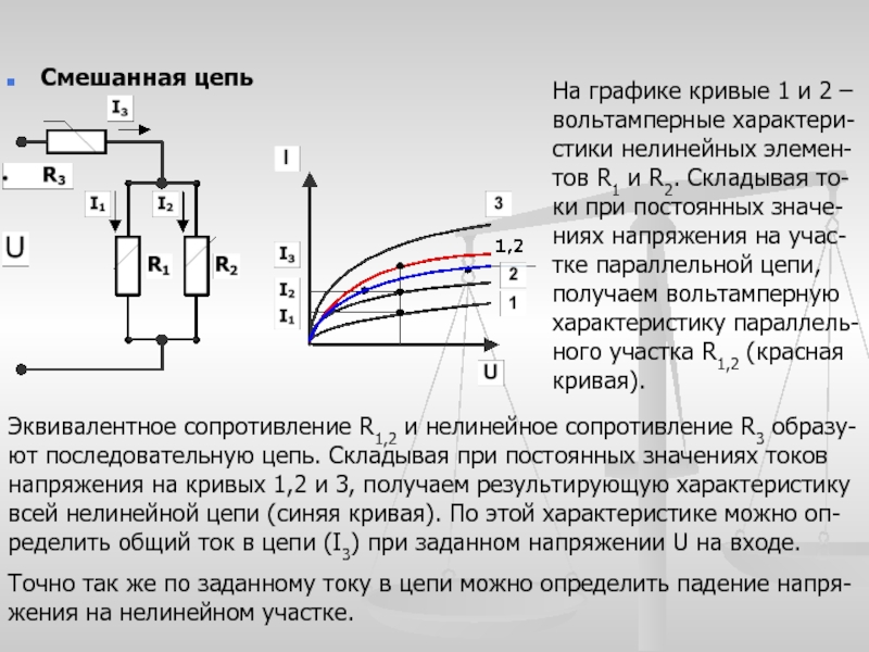 Смешанная цепь. Нелинейные цепи постоянного тока. Нелинейные электрические цепи постоянного тока. Смешанные цепи постоянного тока. Вольтамперные кривые.