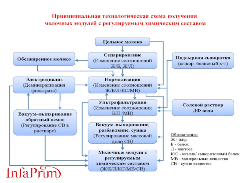 Получение молочной. Предприятие по производству детского и специализированного питания. Структура по Инфаприм.