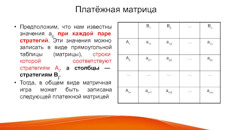 Придать описанной ситуации игровую схему и составить платежную матрицу