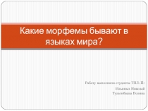 Какие еще бывают морфемы в языках мира 