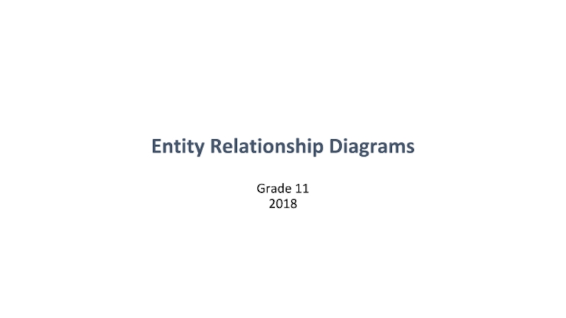 Презентация Entity Relationship Diagrams