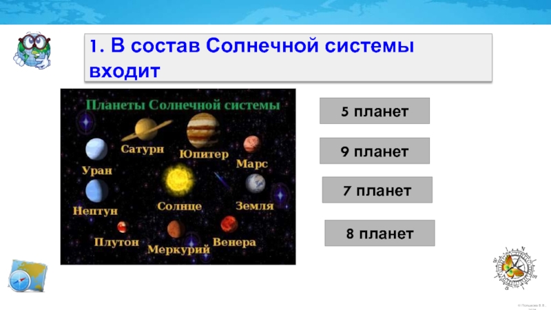 Состав солнечной системы презентация