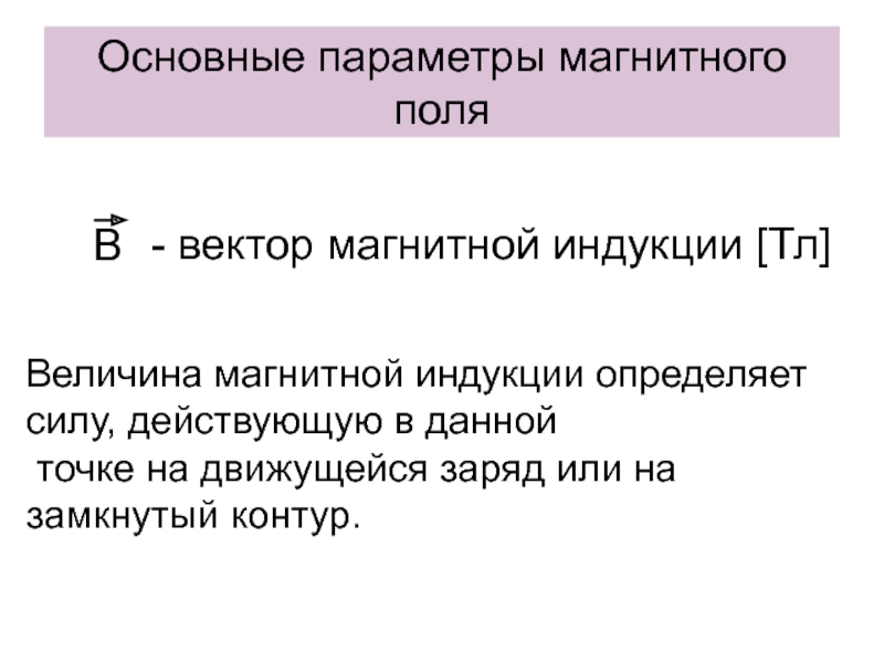 Основные магнитные величины. ТЛ величина.