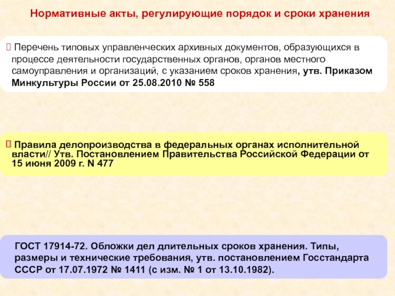 Сроки хранения документов презентация
