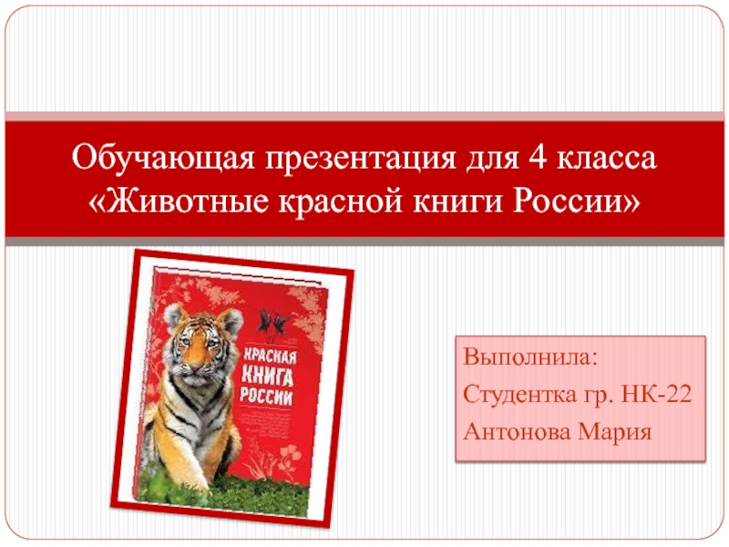 Животные красной книги России 4 класс