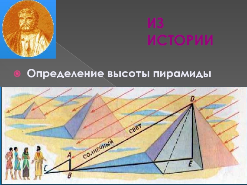 Презентация применение подобия. Определение высоты пирамиды. Сформулируйте определение высоты пирамиды. Как определить высоту пирамиды. Применение подобия в жизни.