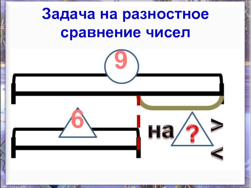 Задача на сравнение 1 класс схема