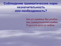 Соблюдение грамматических норм: незначительность или необходимость