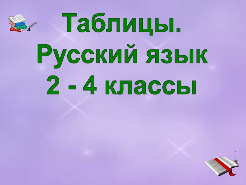 Таблицы. Русский язык 2-4 класс