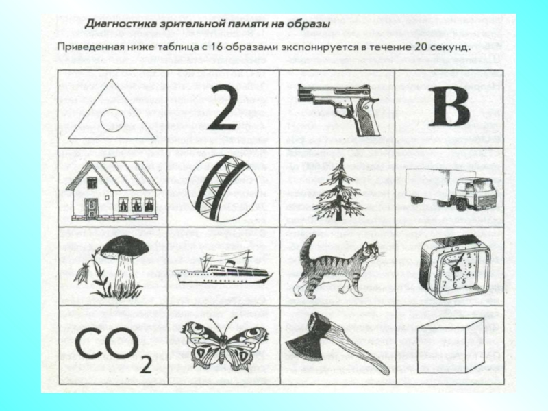 Диагностика памяти презентация