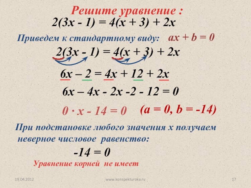 Линейные уравнения с одним неизвестным 7 класс презентация