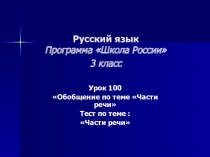 Части речи презентация к уроку