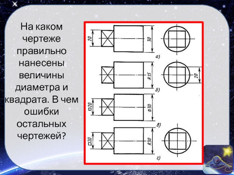 Размер в квадратике на чертеже что значит