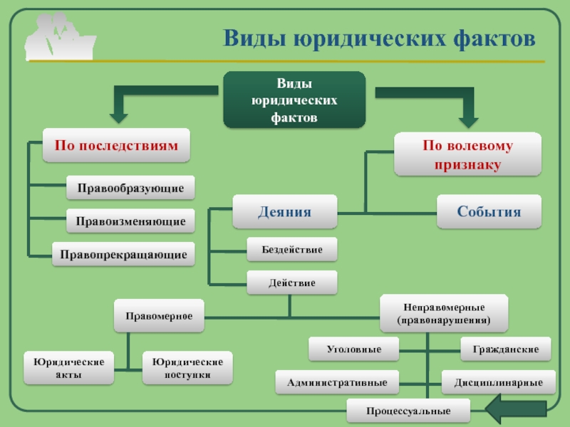 Юридические факты разновидности