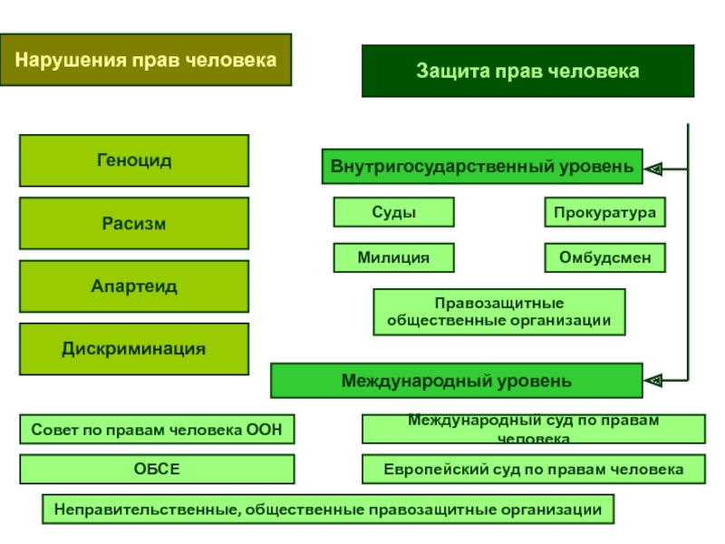 Схема нарушений прав человека