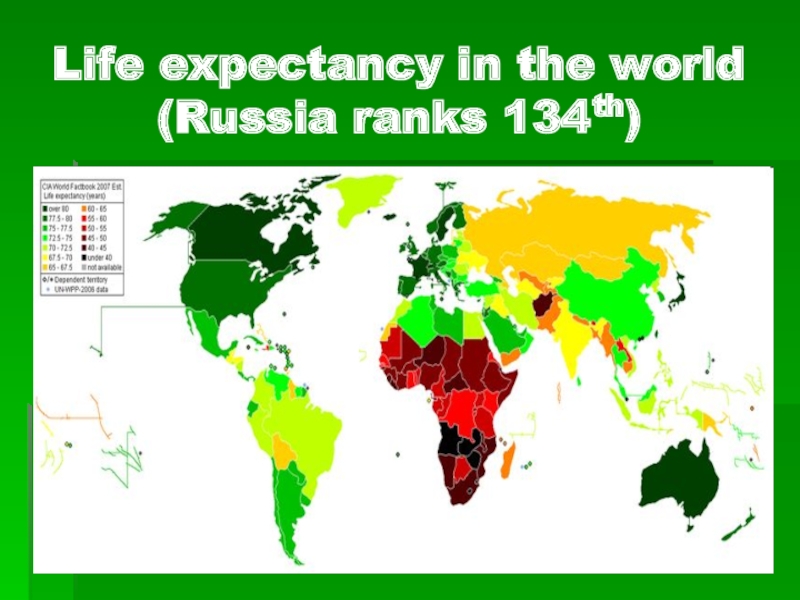 Life expectancy in the world (Russia ranks 134th)