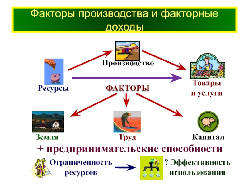 Факторные производства и факторные доходы развернутый план