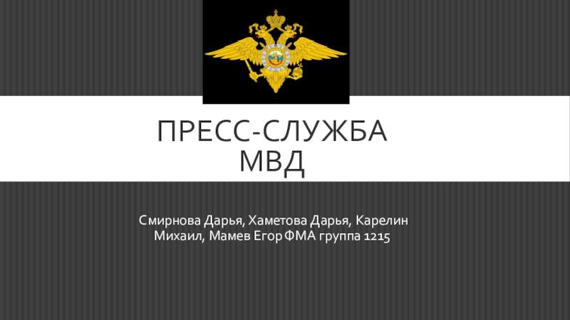 Пресс-служба МВД