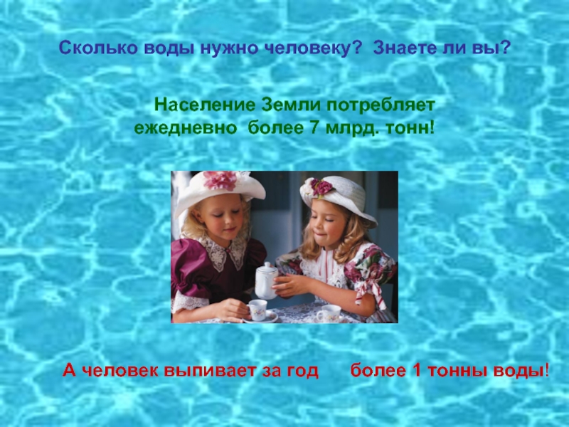 Сколько человек живет на воде. Человек обязан воде жизнью.