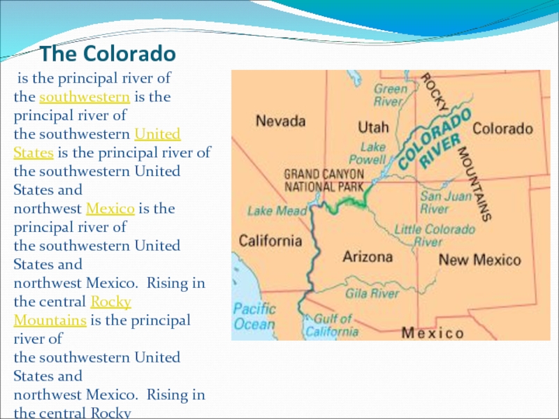 Рассказ река америки. Реки Америки на английском. Штат Колорадо на английском. Главные реки США на английском. Реки на английском языке USA.