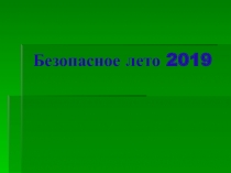 Безопасное лето 2019