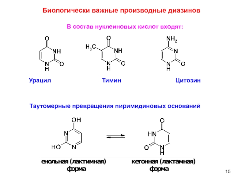 Кислота входящая в состав нуклеиновых кислот. Таутомерные превращения пиримидиновых оснований. Таутомерные превращения Тимина. Урацил структурная формула. Производные пиримидина урацил цитозин Тимин.