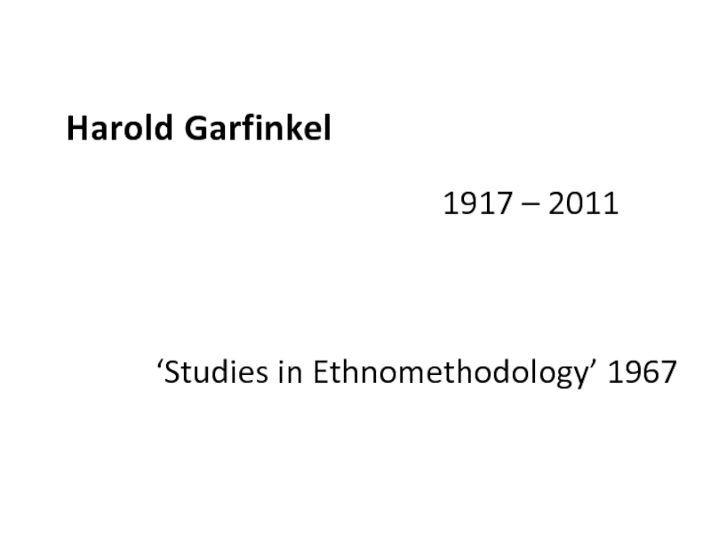 Harold Garfinkel