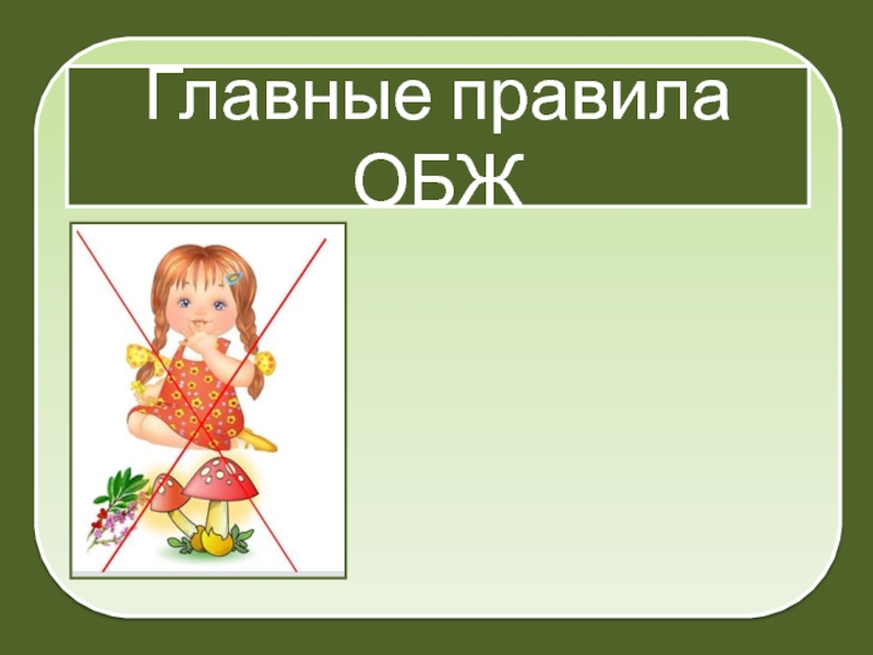 Главные правила ОБЖ