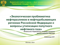 Экологическая проблематика нефтеразливов в нефтедобывающих регионах Российской