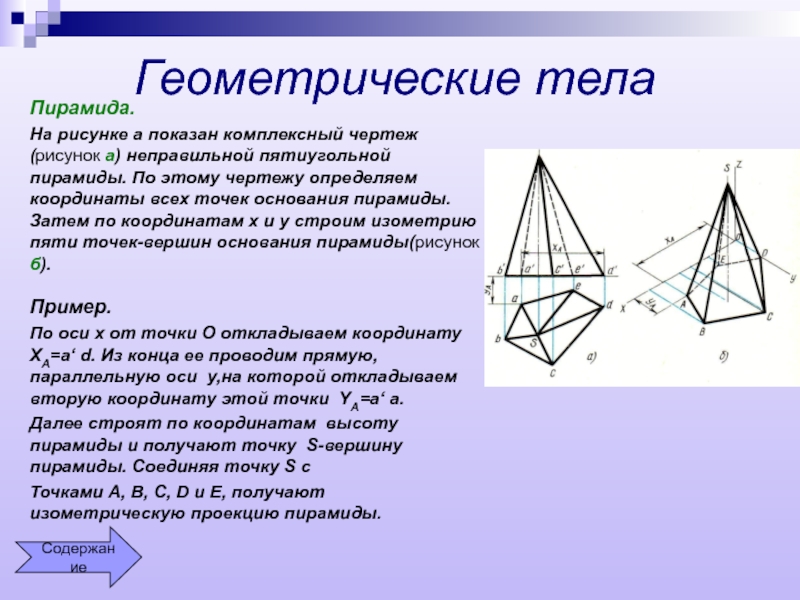 Неправильная пятиугольная пирамида рисунок