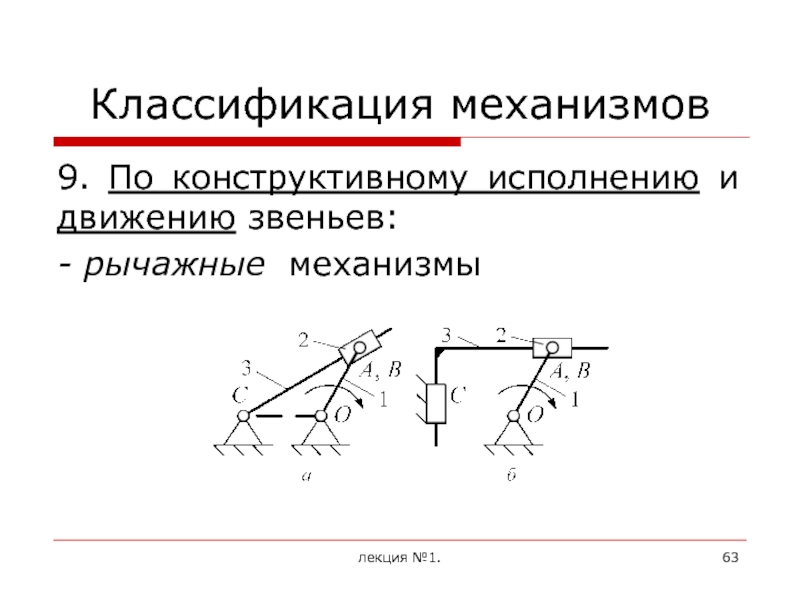 Классификация механизмов. Классификация звеньев механизма. Классификация рычажных механизмов. Классификация звеньев рычажного механизма. Звенья ТММ.