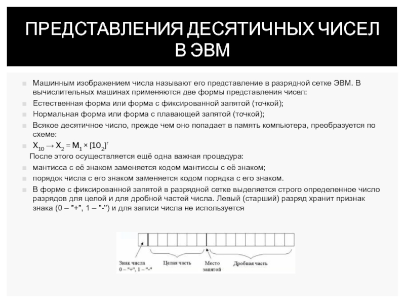 Представление чисел в эвм презентация